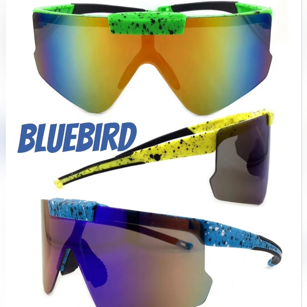 Ski Sunglasses Speckled Paints Splatter Bluebird Skiing